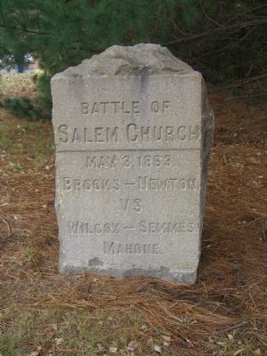 Battle of Salem Church Marker. Click for full size. Battle of Salem Church Marker image. Click for full size.