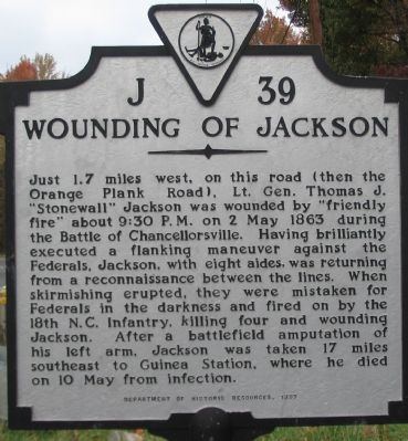 Wounding of Jackson Marker. Click for full size. Wounding of Jackson Marker image. Click for full size.