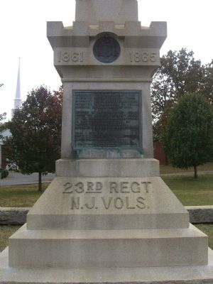 23rd Regt., N. J. Vols. Marker - North Face image. Click for full size.