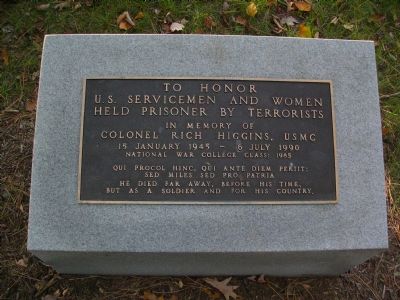 U.S. Servicemen and Women Held Prisoner by Terrorists Memorial Marker. Click for full size. U.S. Servicemen and Women Held Prisoner by Terrorists Memorial Marker image. Click for full size.