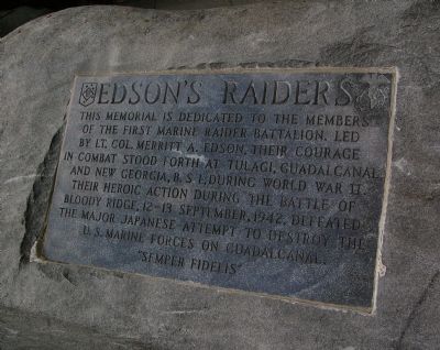 Edson's Raiders Marker. Click for full size. Edson's Raiders Marker image. Click for full size.