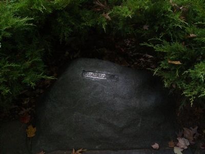 Boulder commemorating the battle at Guadalcanal. Click for full size. Boulder commemorating the battle at Guadalcanal image. Click for full size.