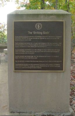 The ‘Striking Sixth’ Memorial Marker. Click for full size. The ‘Striking Sixth’ Memorial Marker image. Click for full size.
