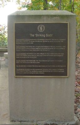 The Striking Sixth Memorial Marker image. Click for full size.