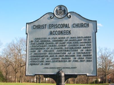 Christ Episcopal Church Accokeek Marker image. Click for full size.