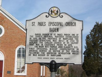 St. Paul's Episcopal Church Baden Marker image. Click for full size.