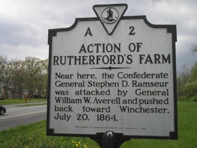 Action of Rutherford's Farm Marker image. Click for full size.