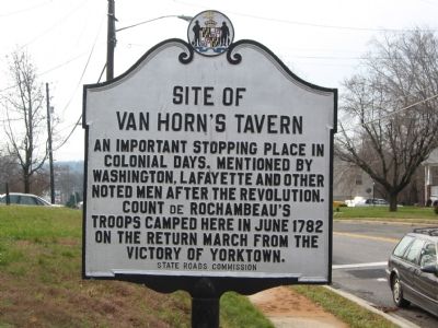 Site of Van Horn's Tavern Marker. Click for full size. Site of Van Horn's Tavern Marker image. Click for full size.