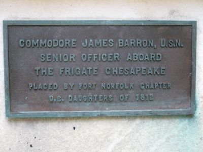 Marker on Commodore James Barron's Grave image. Click for full size.