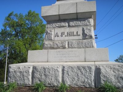 Detail of AP Hill's grave marker image. Click for full size.