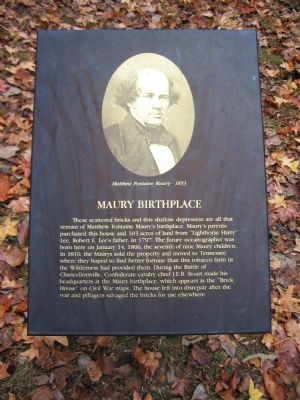 Maury Birthplace Marker. Click for full size. Maury Birthplace Marker image. Click for full size.