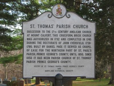 St. Thomas' Parish Church Marker image. Click for full size.