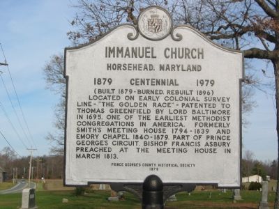 Immanuel Church Marker. Click for full size. Immanuel Church Marker image. Click for full size.