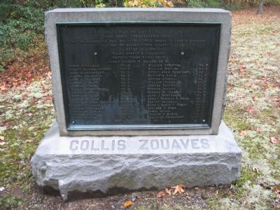 Collis Zouaves Marker. Click for full size. Collis Zouaves Marker image. Click for full size.