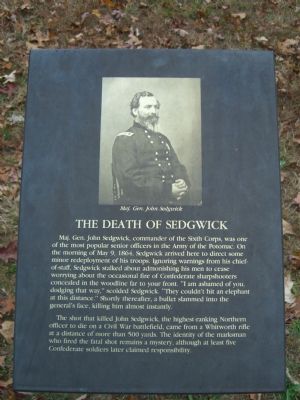 The Death of Sedgwick Marker image. Click for full size.