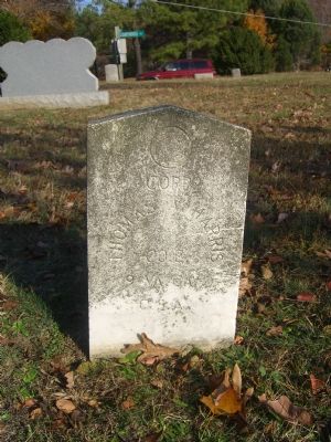 The Tombstone of Cpl Harris, as shown in the marker. image. Click for full size.