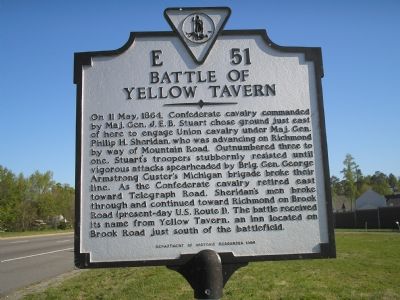 Battle of Yellow Tavern marker image. Click for full size.