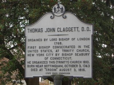 Thomas John Claggett, D.D. Marker. Click for full size. Thomas John Claggett, D.D. Marker image. Click for full size.