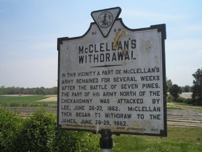 McClellans Withdrawal marker image. Click for full size.