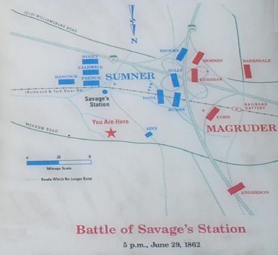 Battle of Savage's Station Battle Map image. Click for full size.