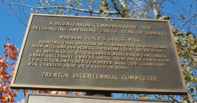 Mahlon Stacy’s Grist Mill Marker. Click for full size. Mahlon Stacy’s Grist Mill Marker image. Click for full size.
