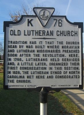 Old Lutheran Church Marker image. Click for full size.