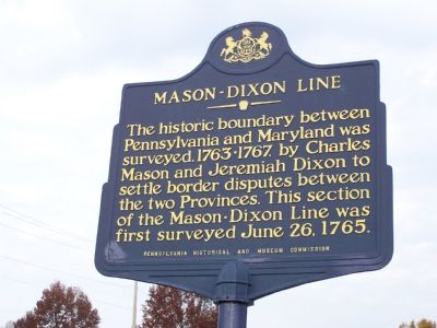 Mason - Dixon Line Marker. Click for full size. Mason - Dixon Line Marker image. Click for full size.