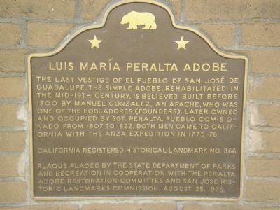 Luis Maria Peralta Adobe Marker. Click for full size. Luis Maria Peralta Adobe Marker image. Click for full size.