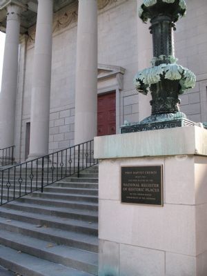 First Baptist Church Marker. Click for full size. First Baptist Church Marker image. Click for full size.