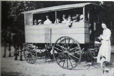 Early Day School Hack, Predecessor to the Modern School Bus. image. Click for full size.