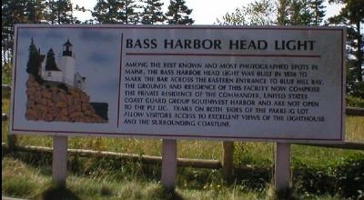 Bass Harbor Head Light Marker. Click for full size. Bass Harbor Head Light Marker image. Click for full size.