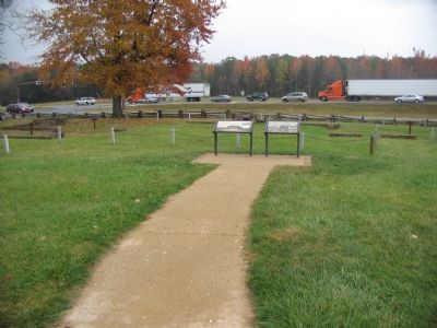 Markers Beside the Chancellorsville Inn Ruins. Click for full size. Markers Beside the Chancellorsville Inn Ruins image. Click for full size.