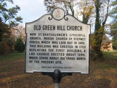 Old Green Hill Church Marker image. Click for full size.