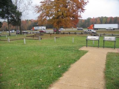 Markers Beside the Chancellorsville Inn Ruins. Click for full size. Markers Beside the Chancellorsville Inn Ruins image. Click for full size.