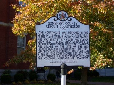 Somerset County Circuit Courthouse 1904 Marker image. Click for full size.