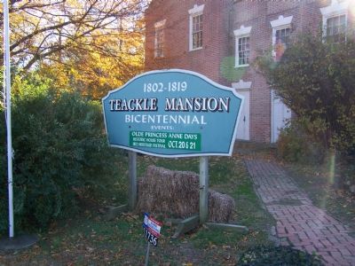Teackle Mansion Sign. Click for full size. Teackle Mansion Sign image. Click for full size.