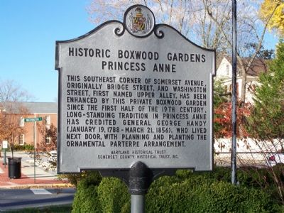 Historic Boxwood Gardens Princess Anne Marker image. Click for full size.