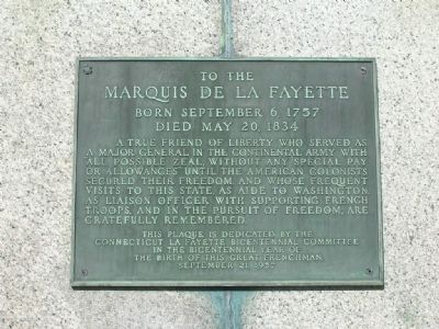 Marquis de La Fayette Marker image. Click for full size.
