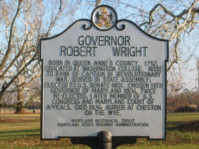 Governor Robert Wright Marker image. Click for full size.