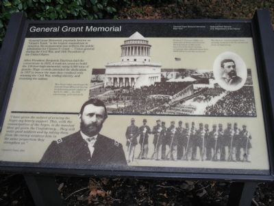 General Grant Memorial marker. Click for full size. General Grant Memorial marker image. Click for full size.