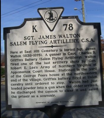 Sgt. James Walton Marker image. Click for full size.