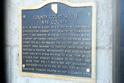 County Court House - Nye County Marker image. Click for full size.