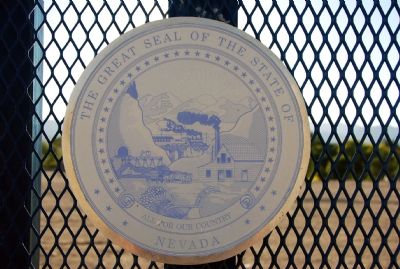 Close up of State seal on the Marker image. Click for full size.