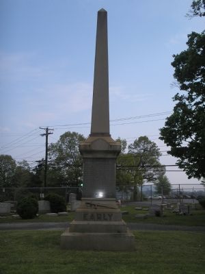 Grave of Gen. Jubal A. Early in Spring Hill Cemetery image. Click for full size.