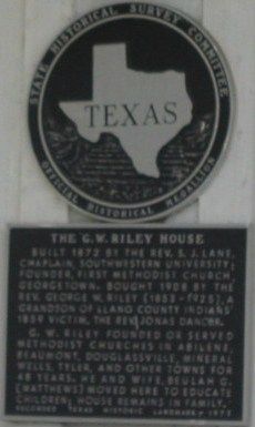 G.W. Riley House Marker. Click for full size. G.W. Riley House Marker image. Click for full size.