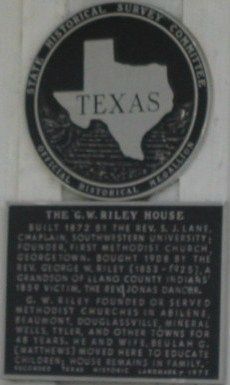 G.W. Riley House Marker image. Click for full size.
