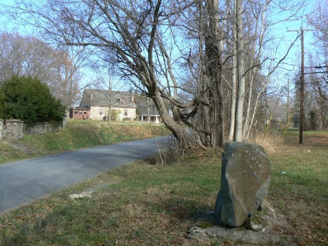 The marker with 1765 and 1817 meeting houses in background image. Click for full size.