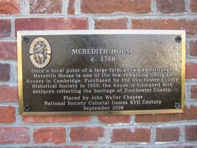Meredith House Marker image. Click for full size.