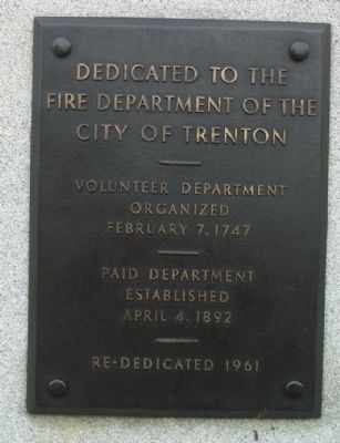 Fire Department of the City of Trenton Marker image. Click for full size.