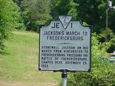 Jackson’s March to Fredericksburg Marker. Click for full size. Jackson’s March to Fredericksburg Marker image. Click for full size.